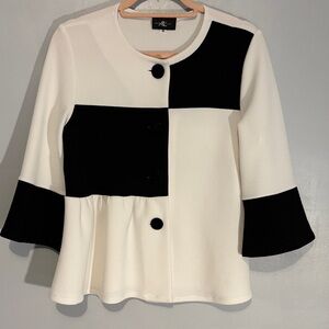 Elegant Black and White Women's Blazer
